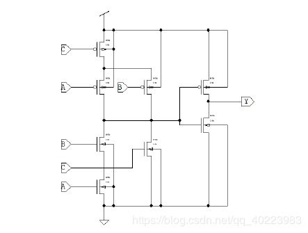 CMOS實現(xiàn)Y=AB+C電路的原理與版圖設(shè)計